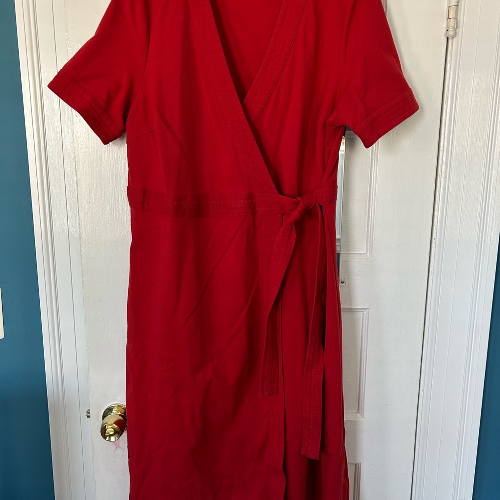Elegant Red Wrap Dress by Boden